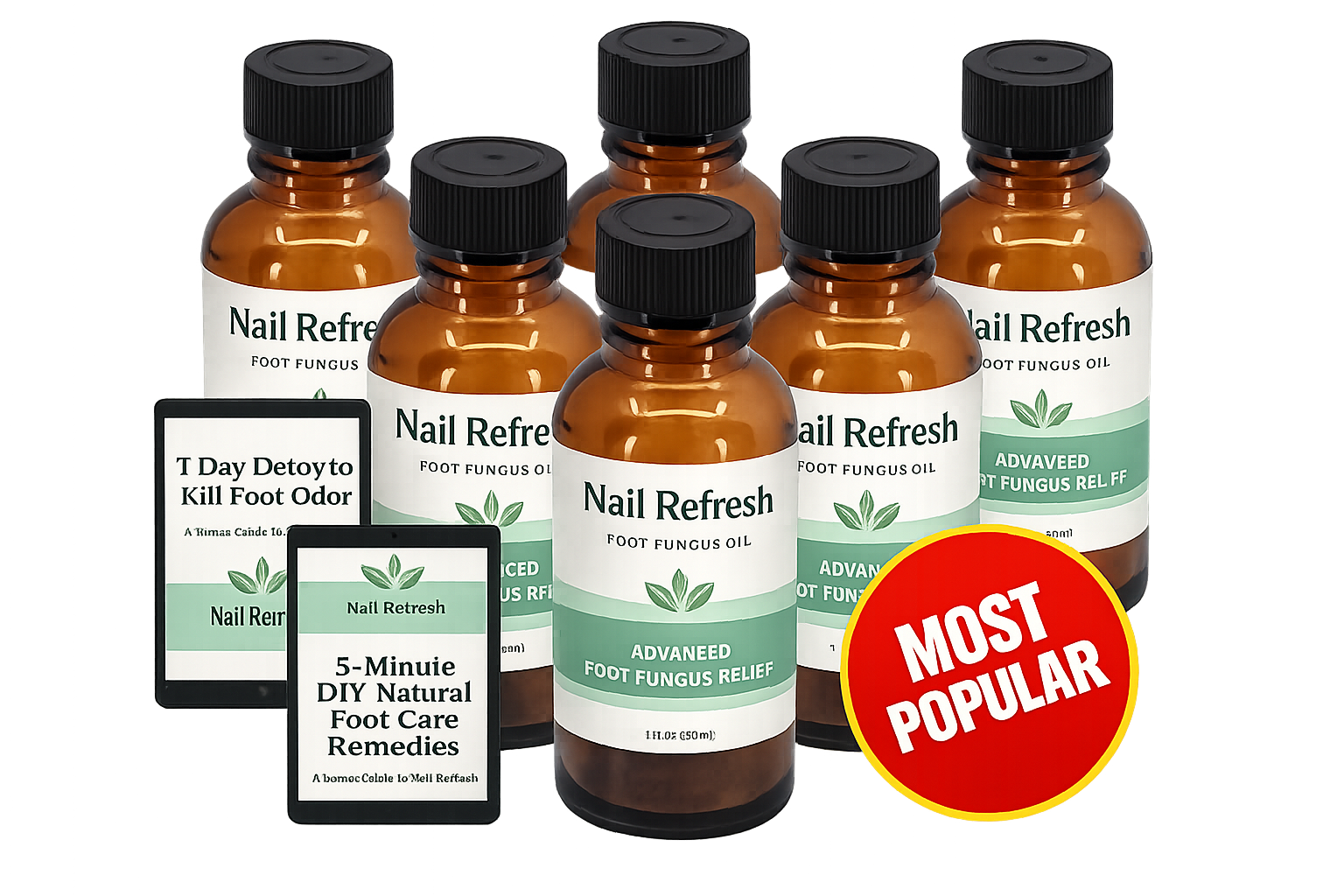Nail Refresh 6 bottles 180 day supply most popular foot fungus oil