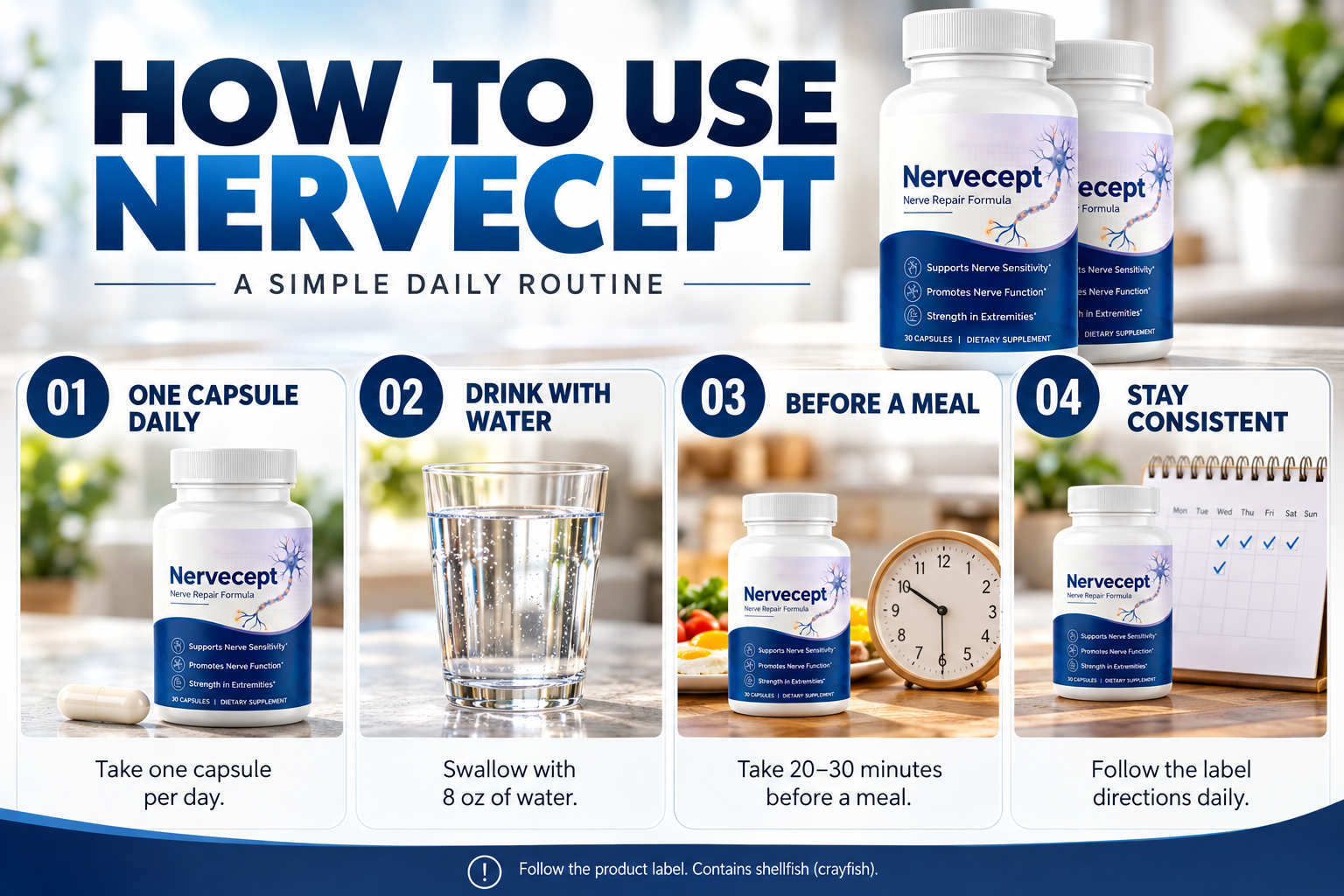 How to use Nervecept daily